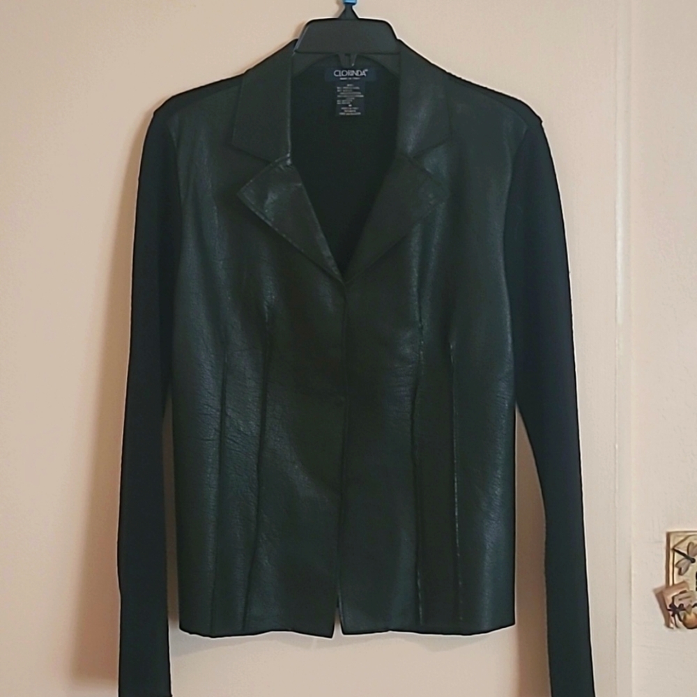 Clorinda leather and Merino Wool jacket